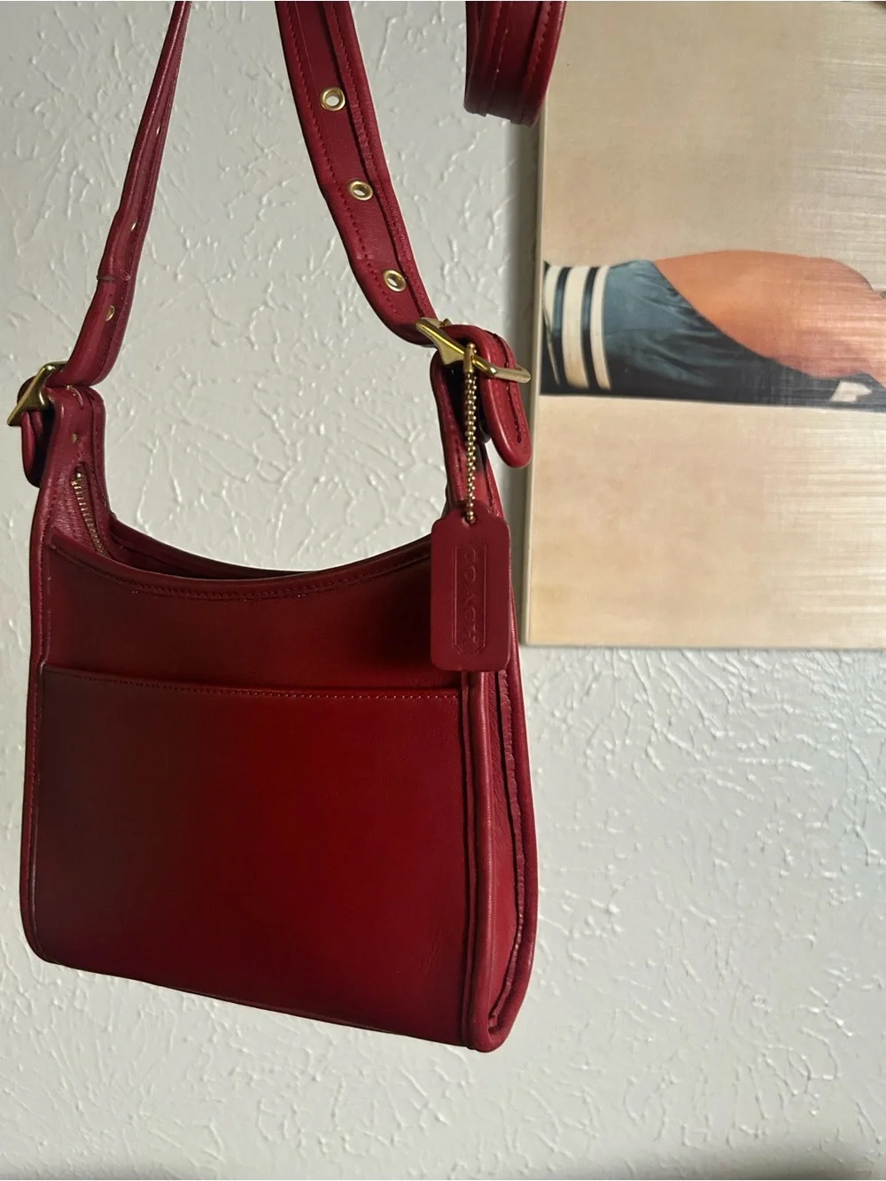 Vintage Red Coach Legacy Crossbody Bag #9997